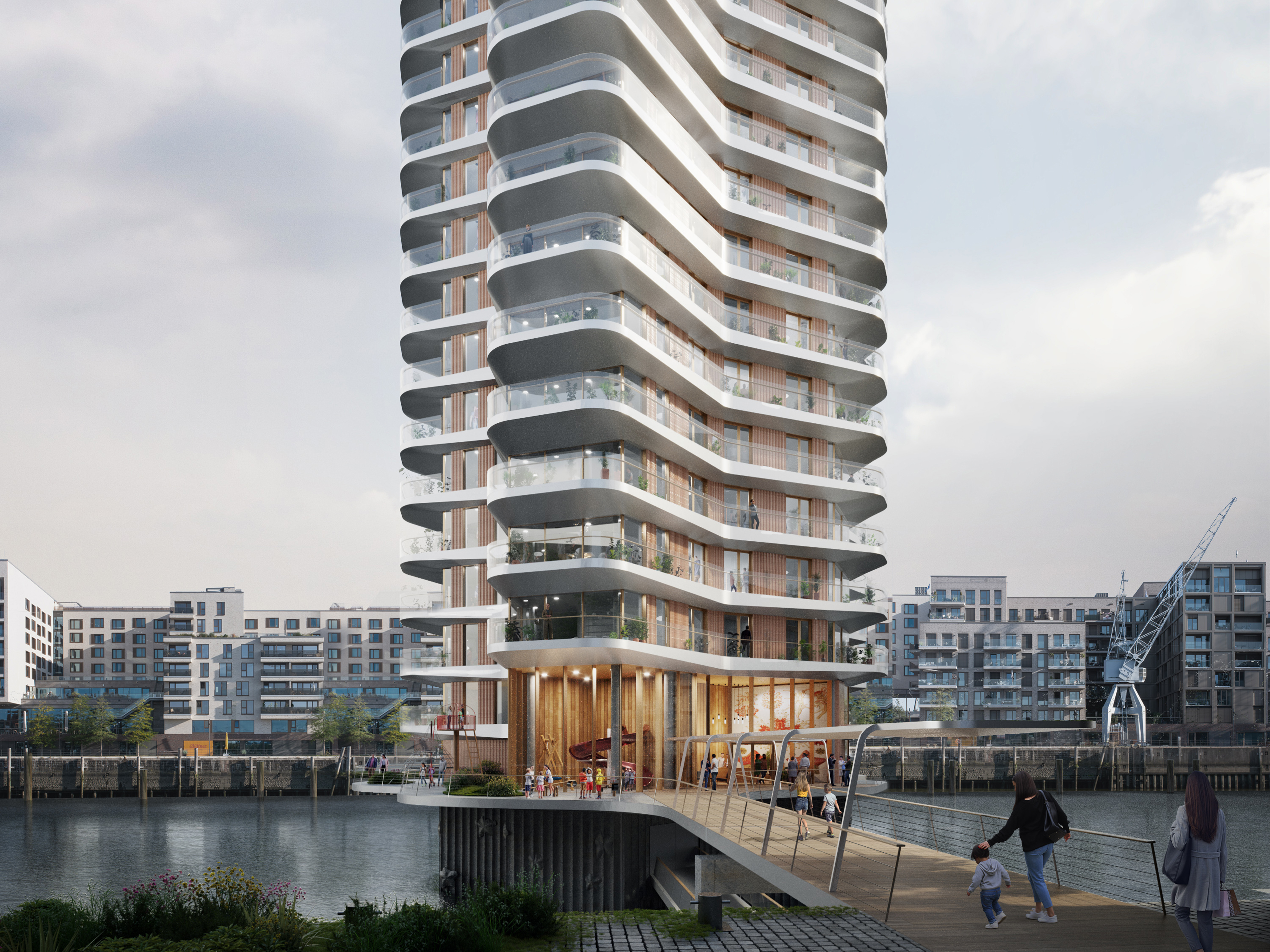 KCAP and K+H win competition for sustainable residential tower in HafenCity, Hamburg
